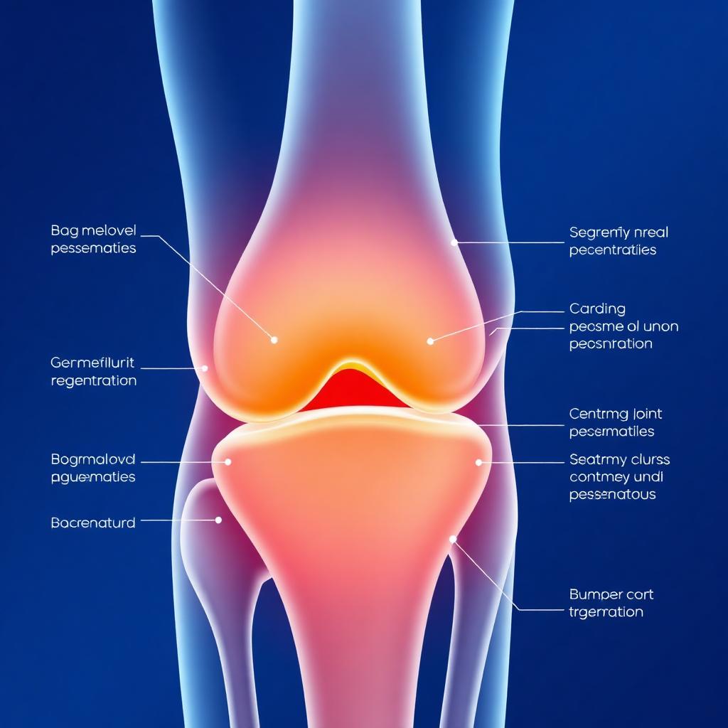 Illustration of joint cartilage and synovial cushioning